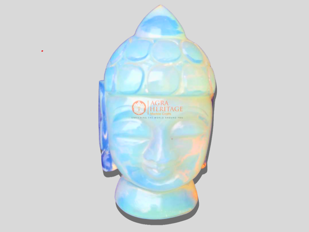 Opal Natural Stone Sign of Peace Buddha Head